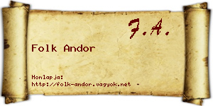 Folk Andor névjegykártya